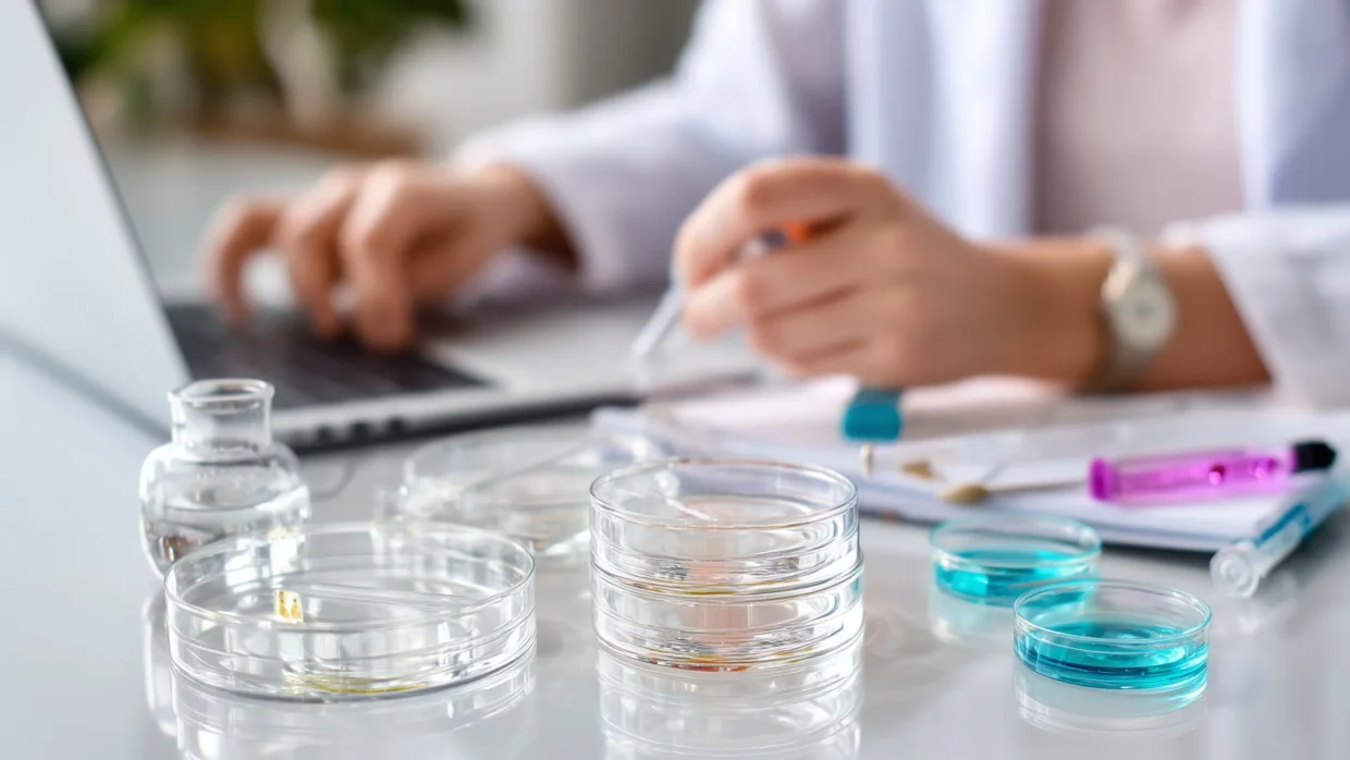 Cosmetic laboratory testing samples during CPSR safety assessment process