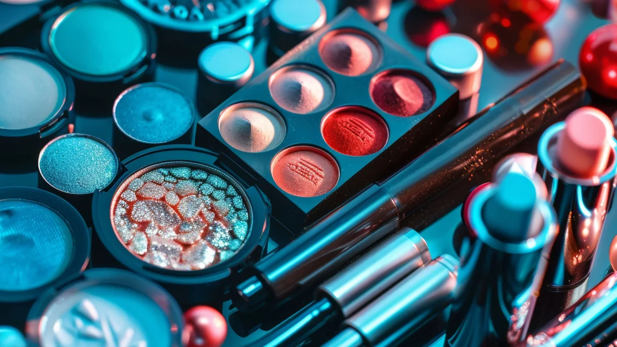 Illustration of EU customs and cosmetic compliance, showing cosmetic products undergoing border inspection under the 2026 EU Customs Reform with a focus on Cosmetic Product Safety Report (CPSR) requirements and regulatory documentation.